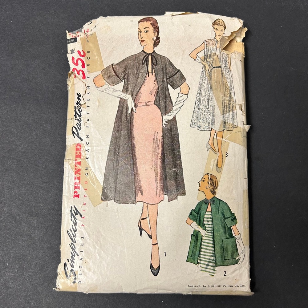 Vintage Simplicity 3573 Sewing Pattern Misses Size 14 Multi-Style Coat Duster